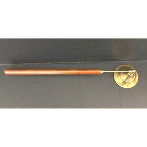 Long Handled Brass Candle Snuffer With Wooden Handle